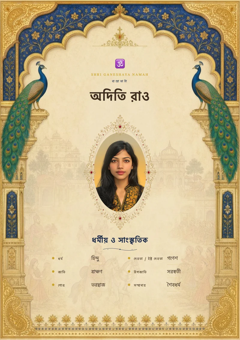 Udaipur Dreams marriage biodata template