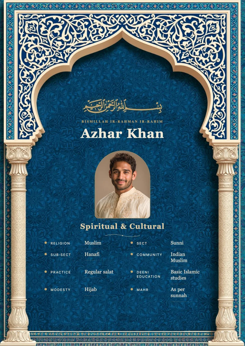 Andalus Arch marriage biodata template