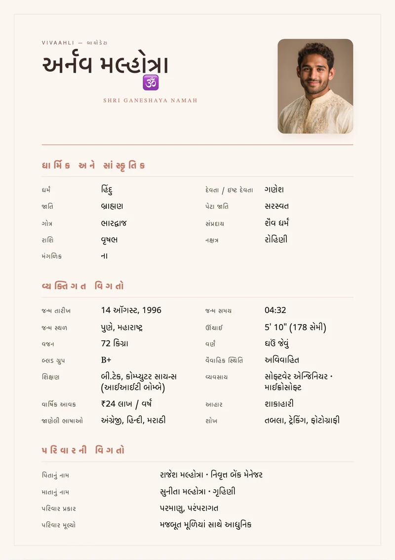 Blush Clay marriage biodata template