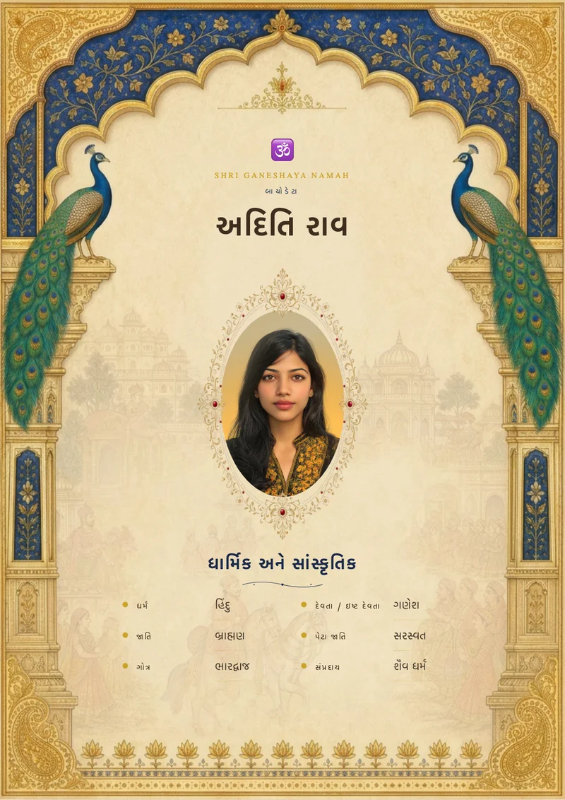 Udaipur Dreams marriage biodata template