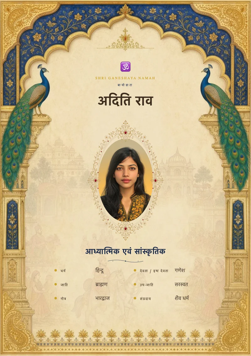 Udaipur Dreams marriage biodata template