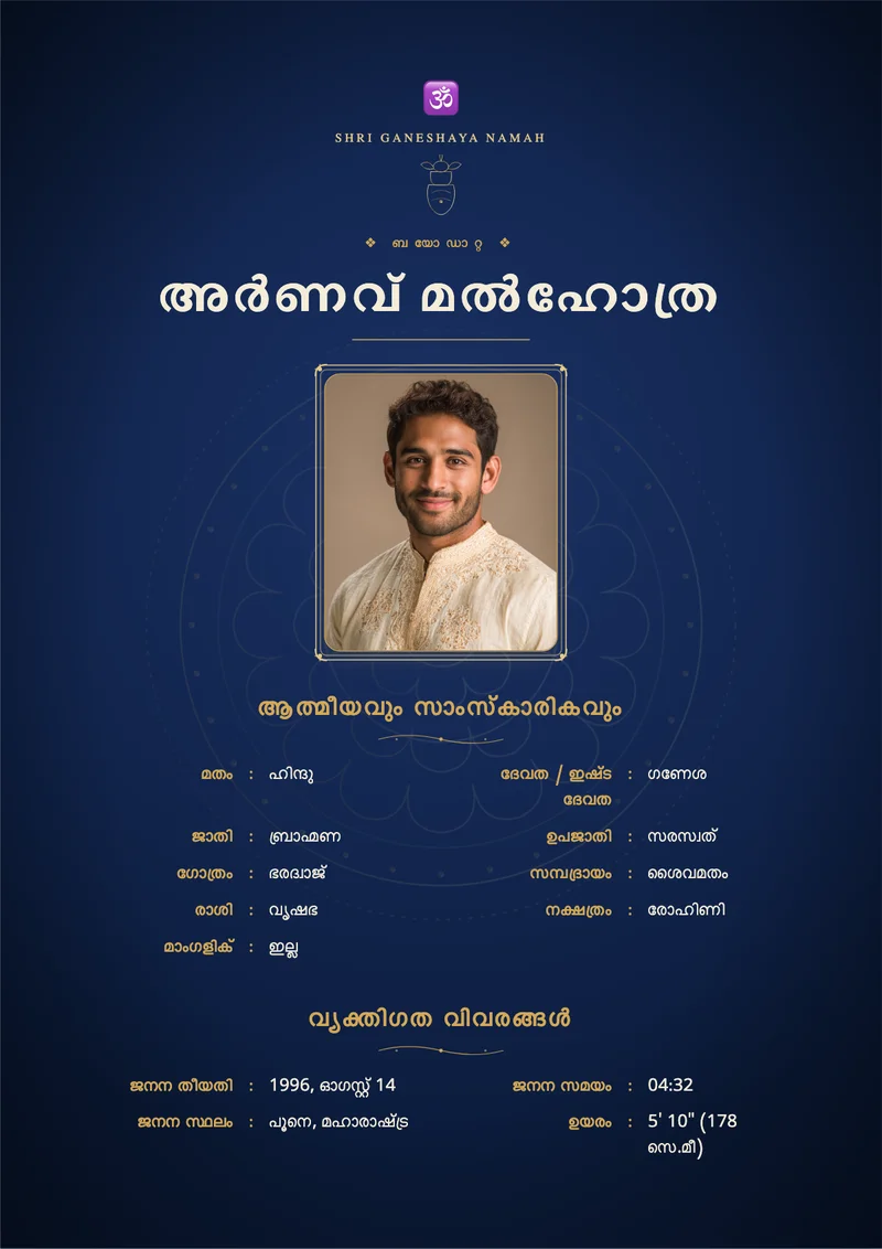 Midnight Mandala marriage biodata template