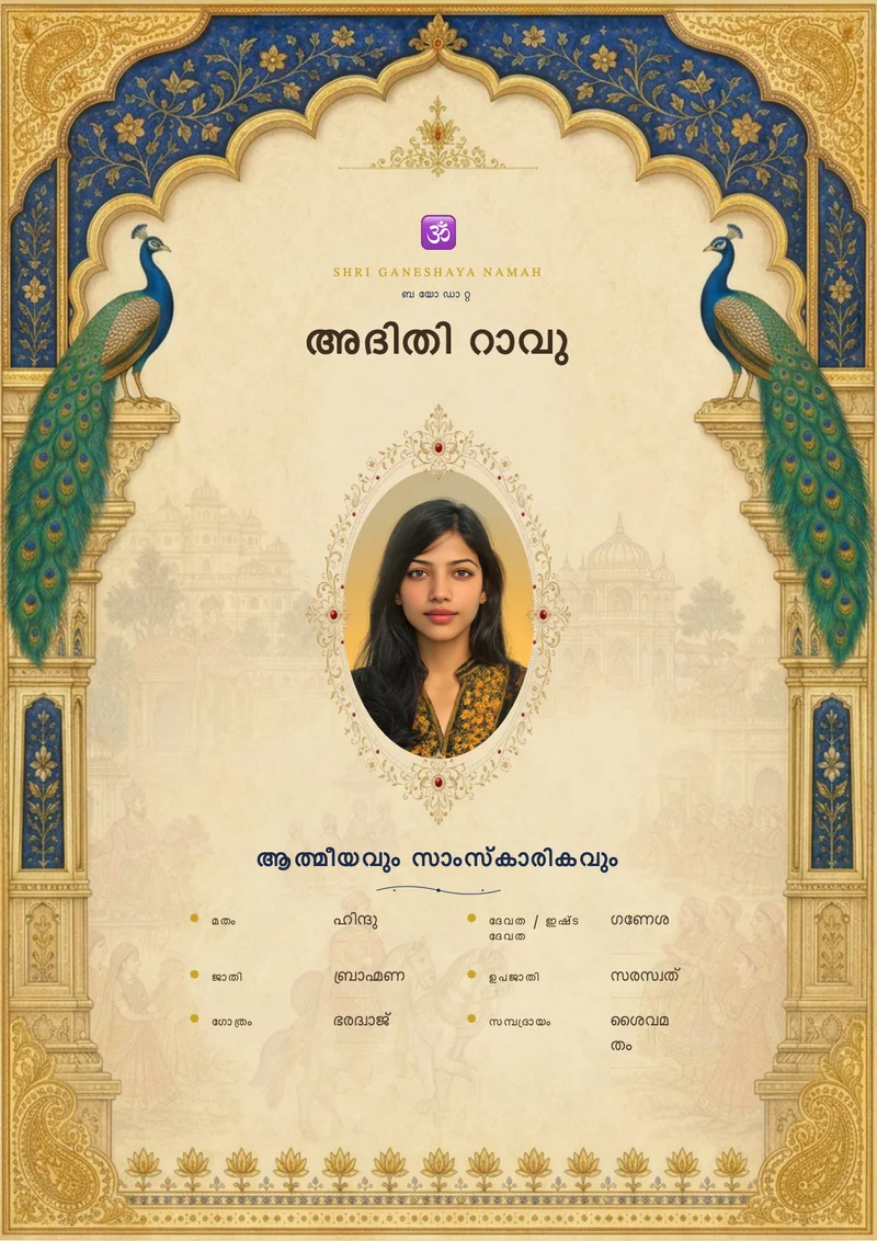 Udaipur Dreams marriage biodata template
