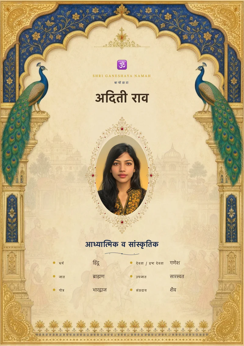 Udaipur Dreams marriage biodata template