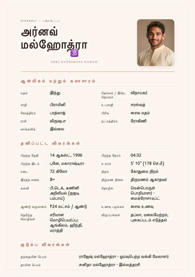 Blush Clay marriage biodata template
