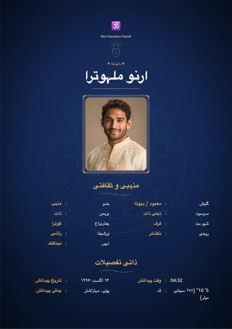 Midnight Mandala marriage biodata template