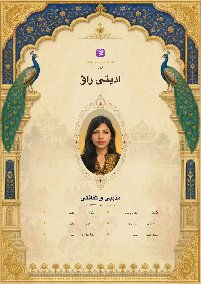 Udaipur Dreams marriage biodata template
